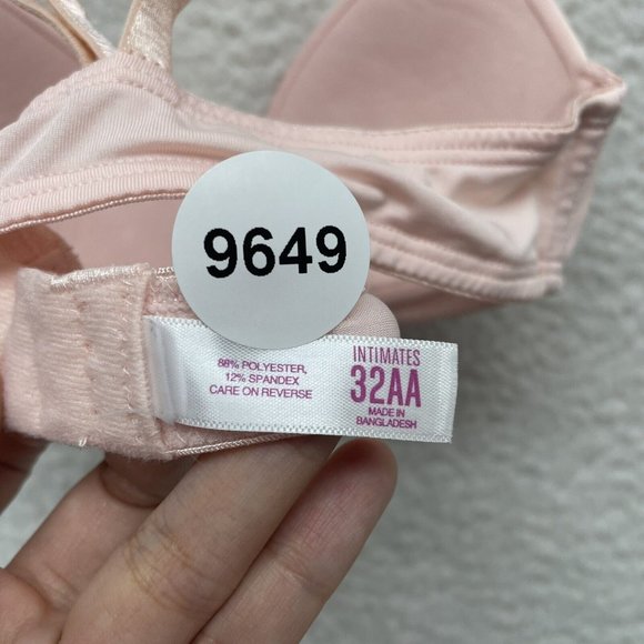 T-Shirt Bra 32AA Womens Lingerie Blush Pink Padded Underwire - Picture 4 of 4